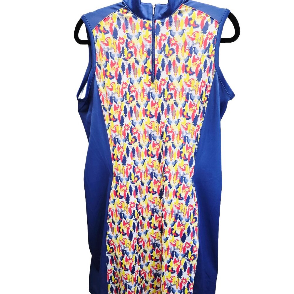NWT FRINGE PEYTON FLORAL BLUE GOLF DRESS POCKETS UV PROTECTION MEDIUM MSRP $60